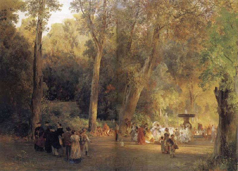 Oswald achenbach The park near the Roman